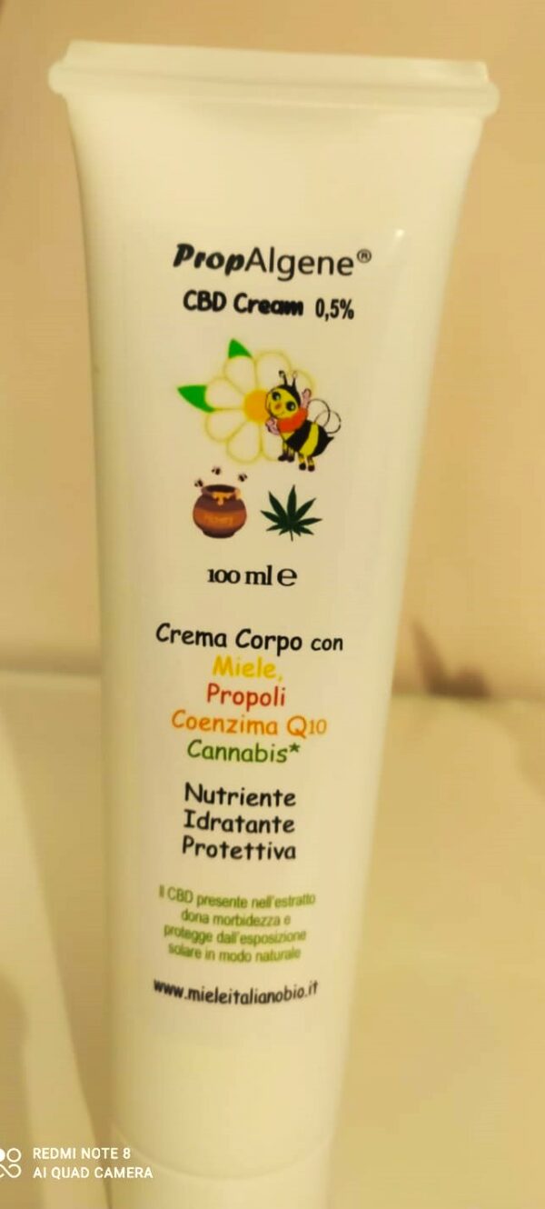 PropAlgene Body Cream - Crema Idratante Corpo con Miele, Propoli, Cannabis estratto, CoQ10